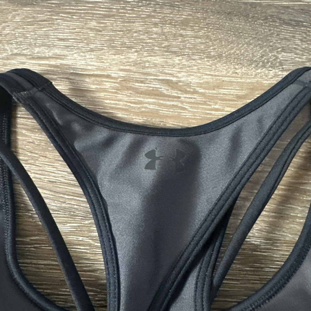 Under Armour Project Rock Sports Bra Black Logo Gym Training Womens L - Picture 4 of 6